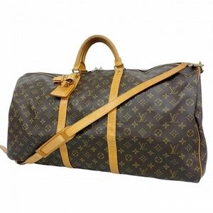 Louis Vuitton Monogram Keepall Bandouliere 60 Boston Bag M41412 Brown Men's a...